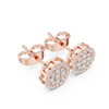Pavé Cluster Stud Earrings – Rose Gold Finish
