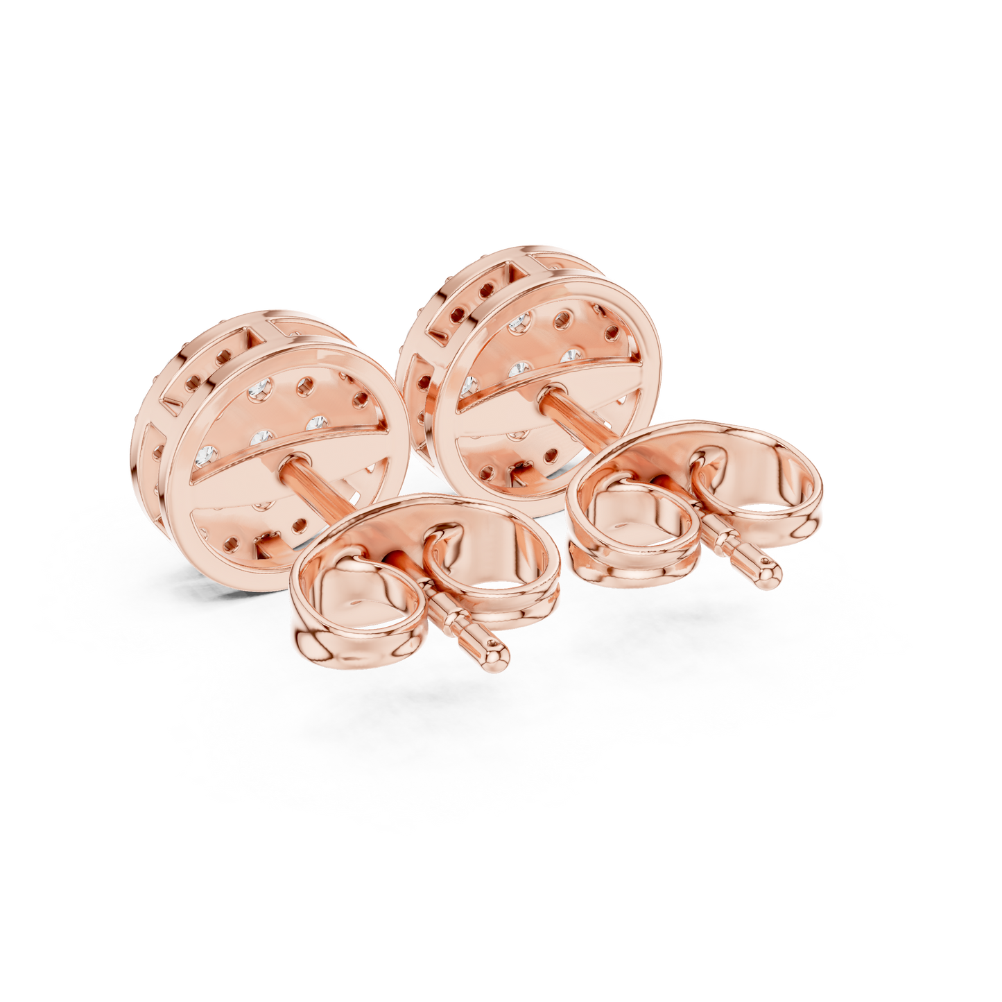 Pavé Cluster Stud Earrings – Rose Gold Finish