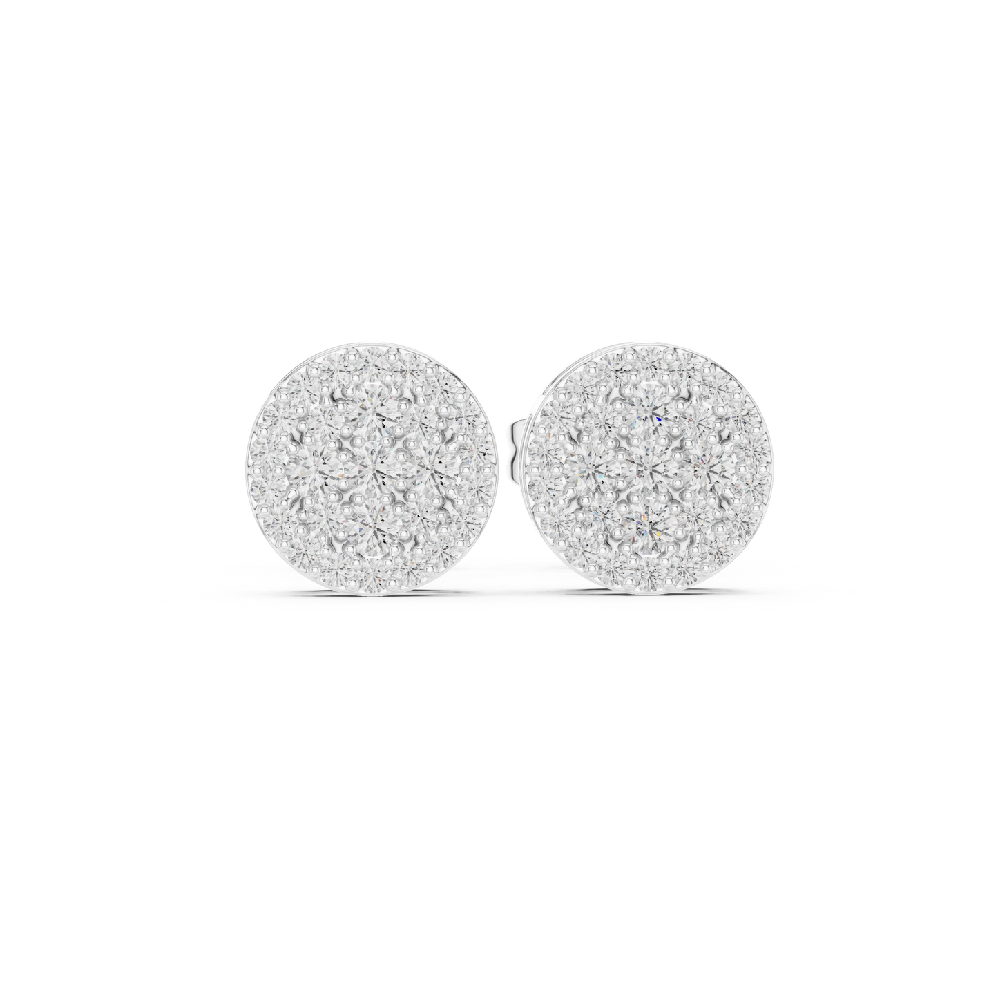 Pavé Cluster Stud Earrings – Rose Gold Finish