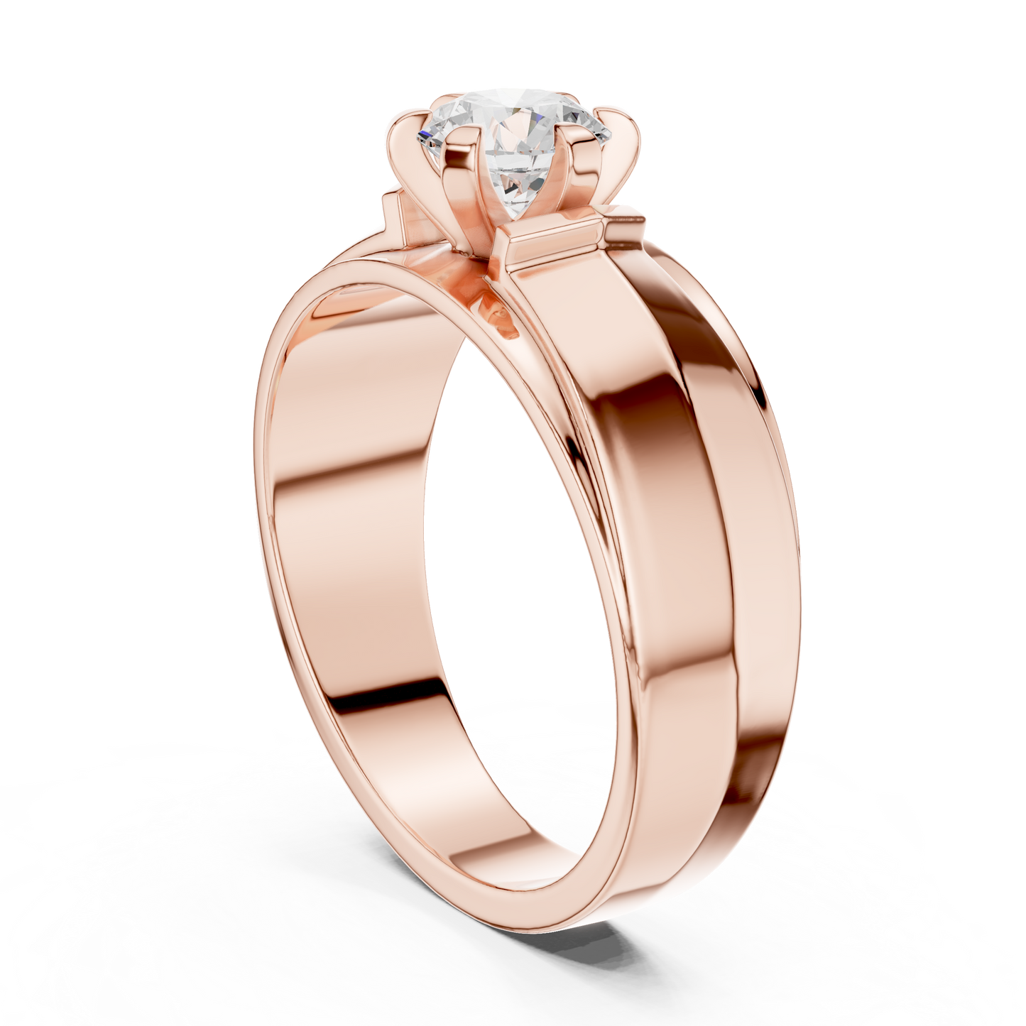 Men’s Solitaire Diamond Ring | Classic 6-Prong Setting Band