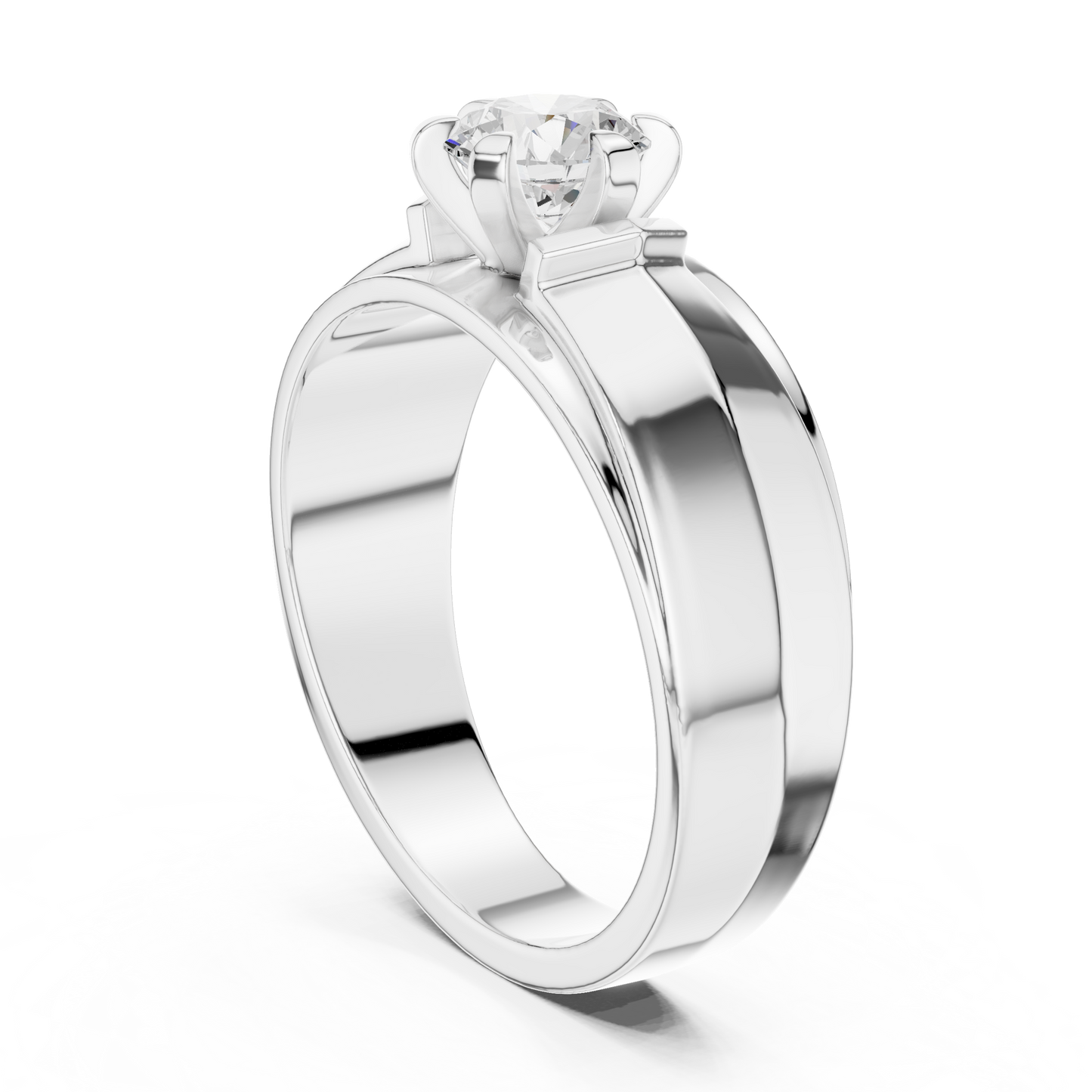 Men’s Solitaire Diamond Ring | Classic 6-Prong Setting Band