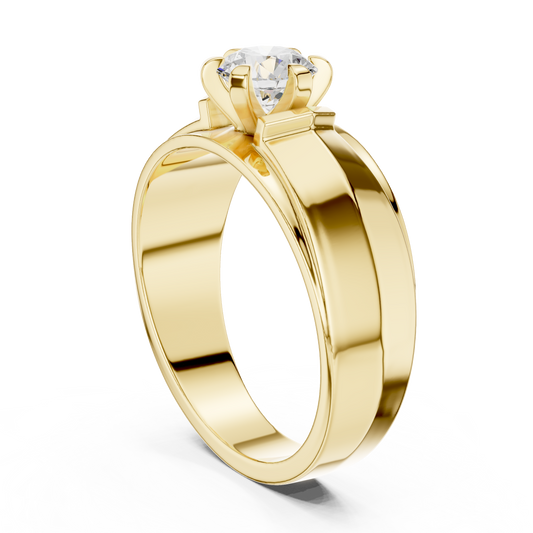 Men’s Solitaire Diamond Ring | Classic 6-Prong Setting Band