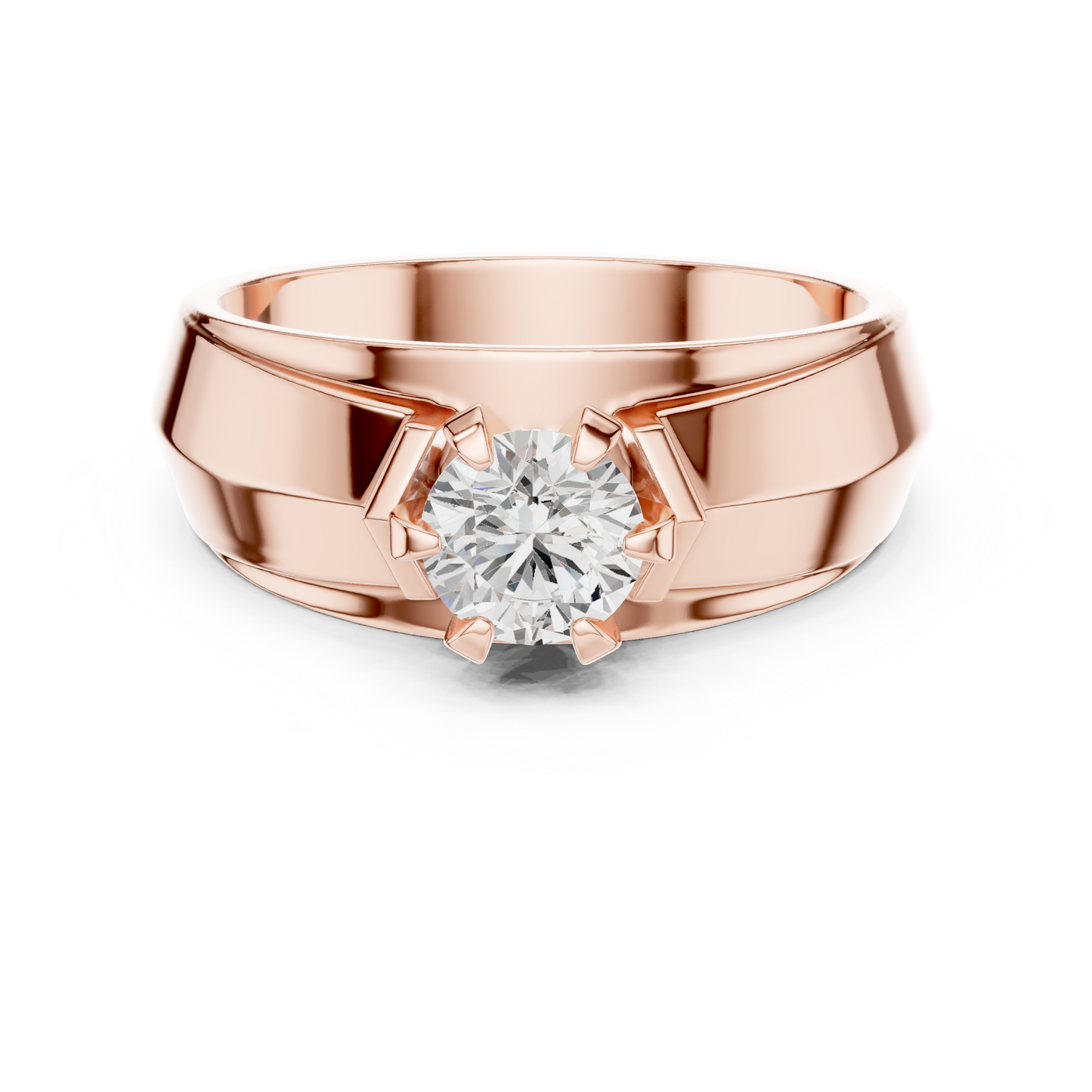 Men’s Solitaire Diamond Ring | Classic 6-Prong Setting Band