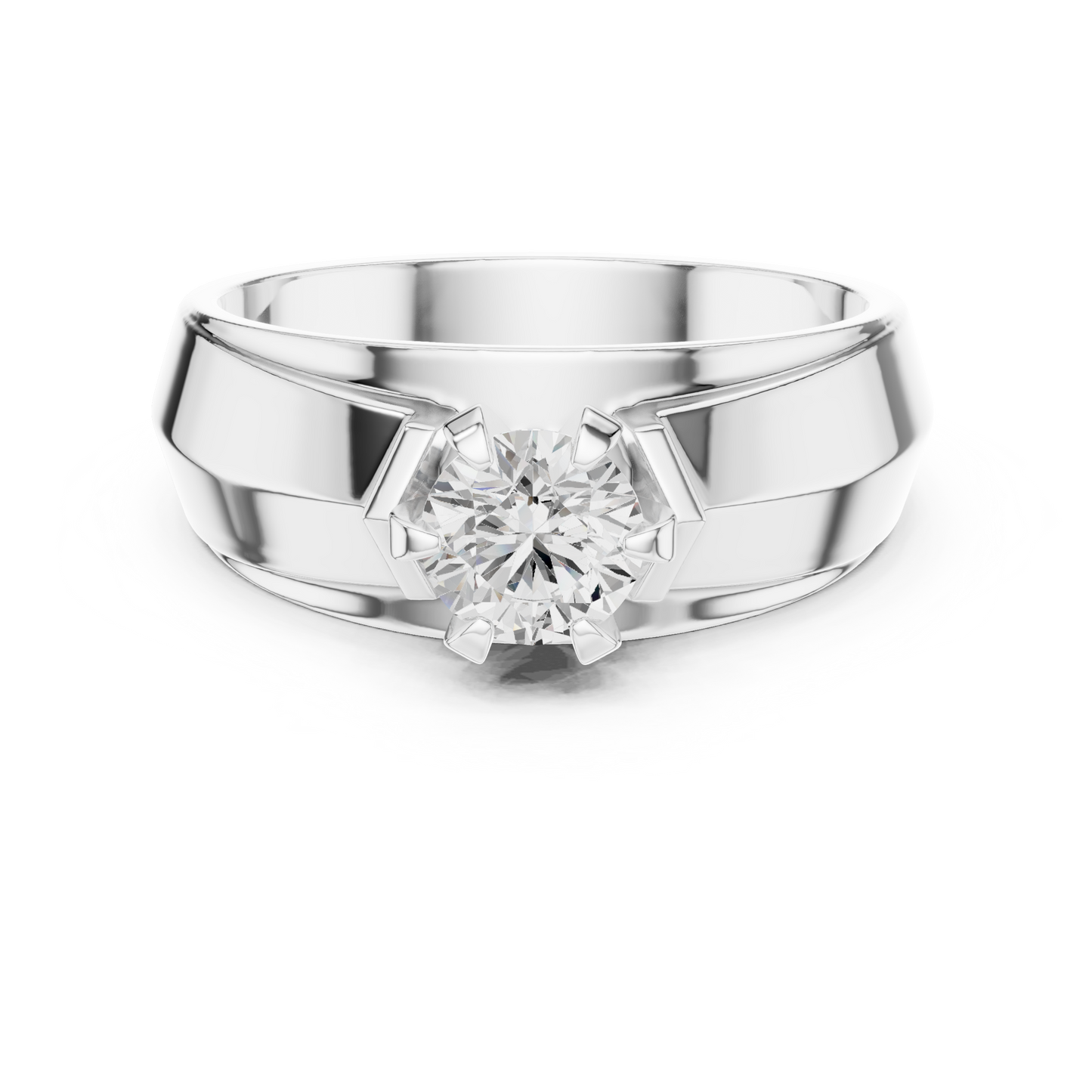 Men’s Solitaire Diamond Ring | Classic 6-Prong Setting Band