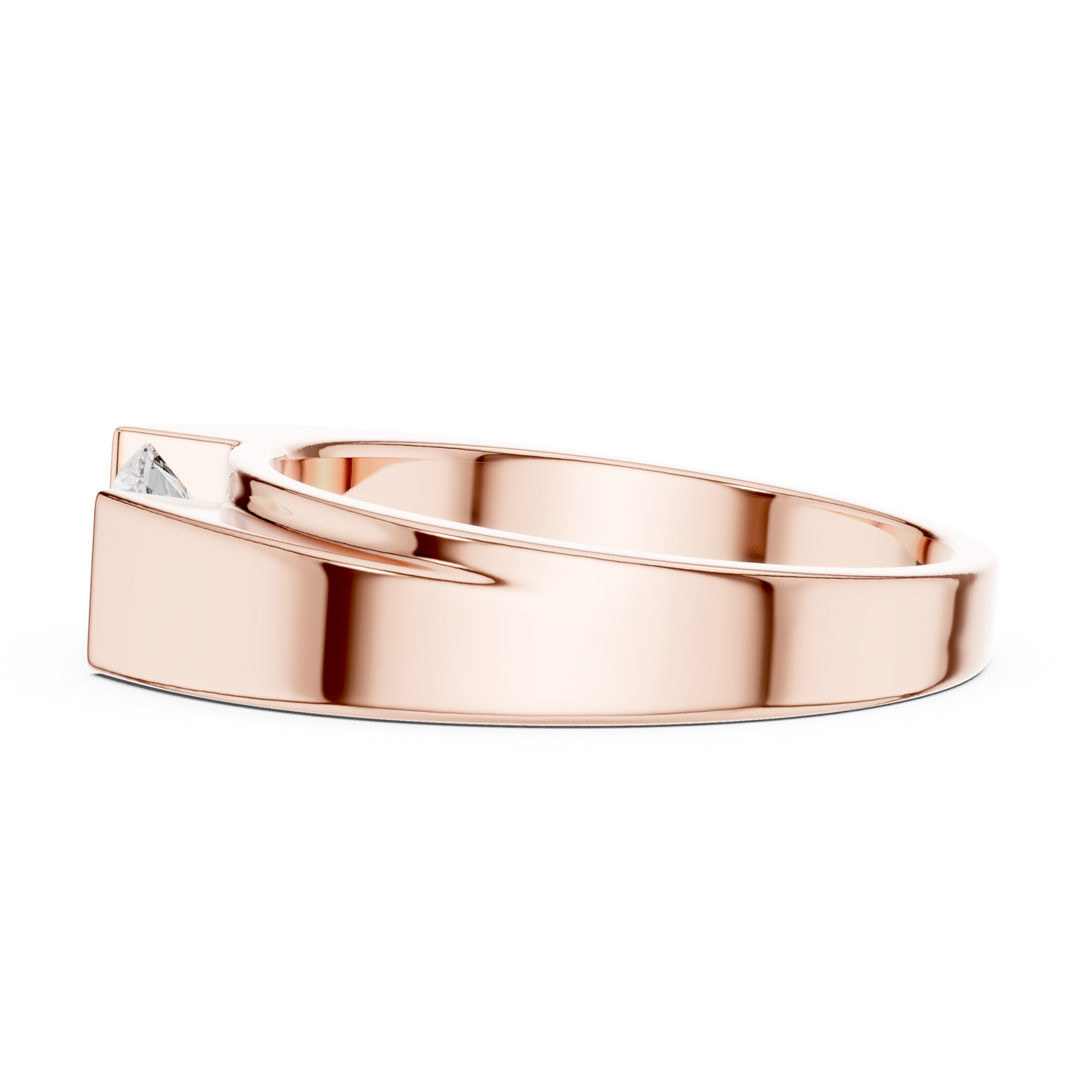 Men’s Modern Channel-Set Solitaire Ring | Sleek Tension Style
