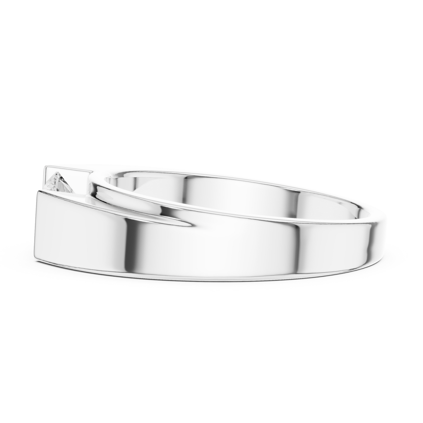 Men’s Modern Channel-Set Solitaire Ring | Sleek Tension Style