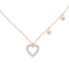 Heart Diamond Pendant Necklace with Dangling Accents – Rose Gold