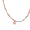 Double Line Diamond Necklace with Pear Drop Pendant – Rose Gold