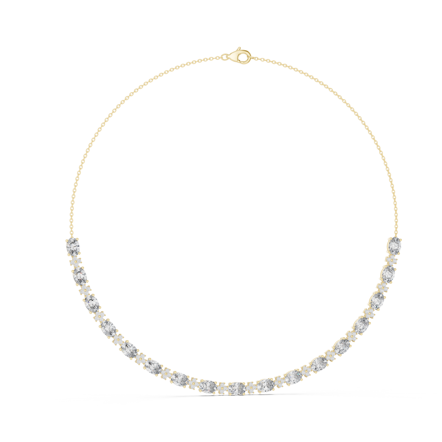 Graduated Mixed-Cut Diamond Necklace – Rose Gold