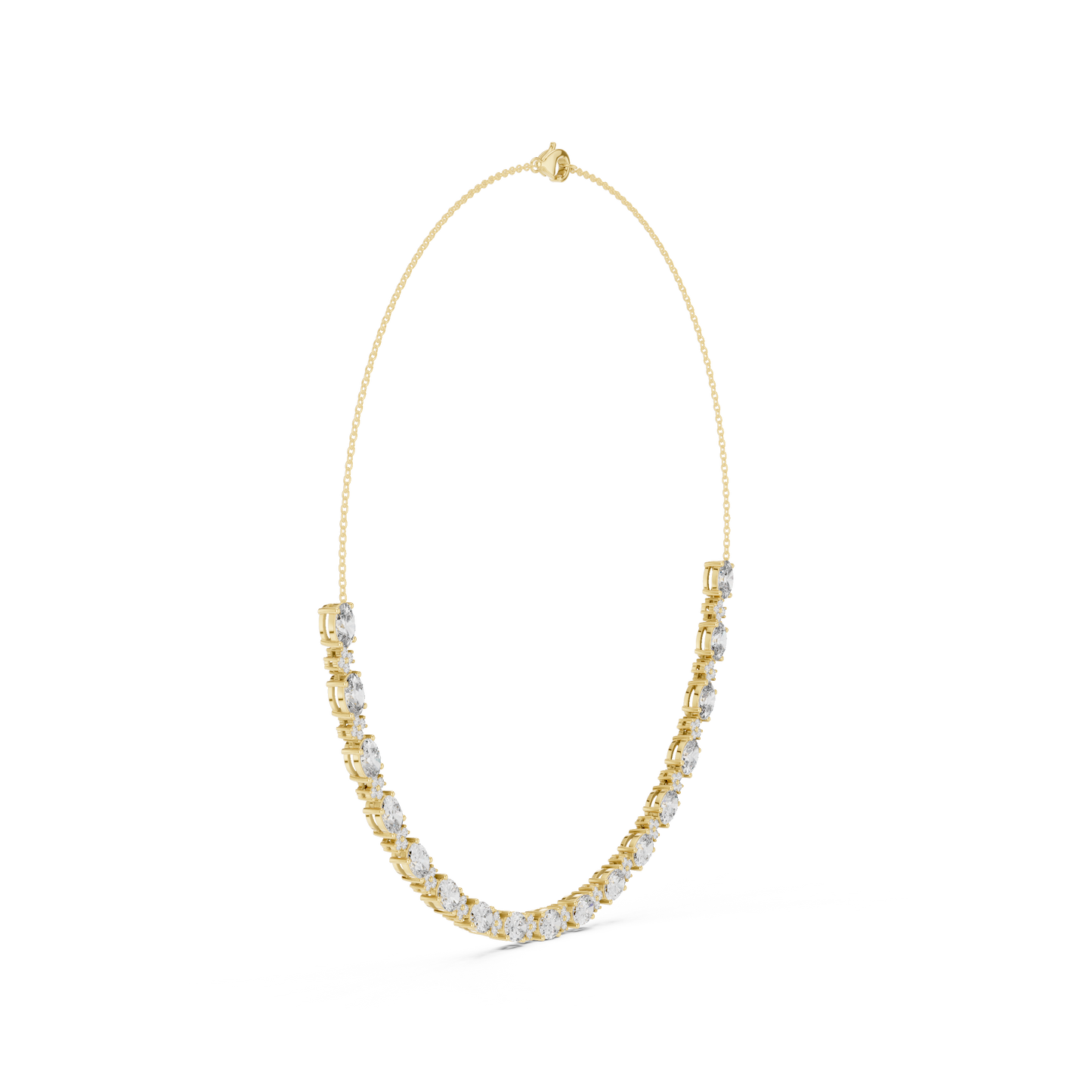 Graduated Mixed-Cut Diamond Necklace – Rose Gold