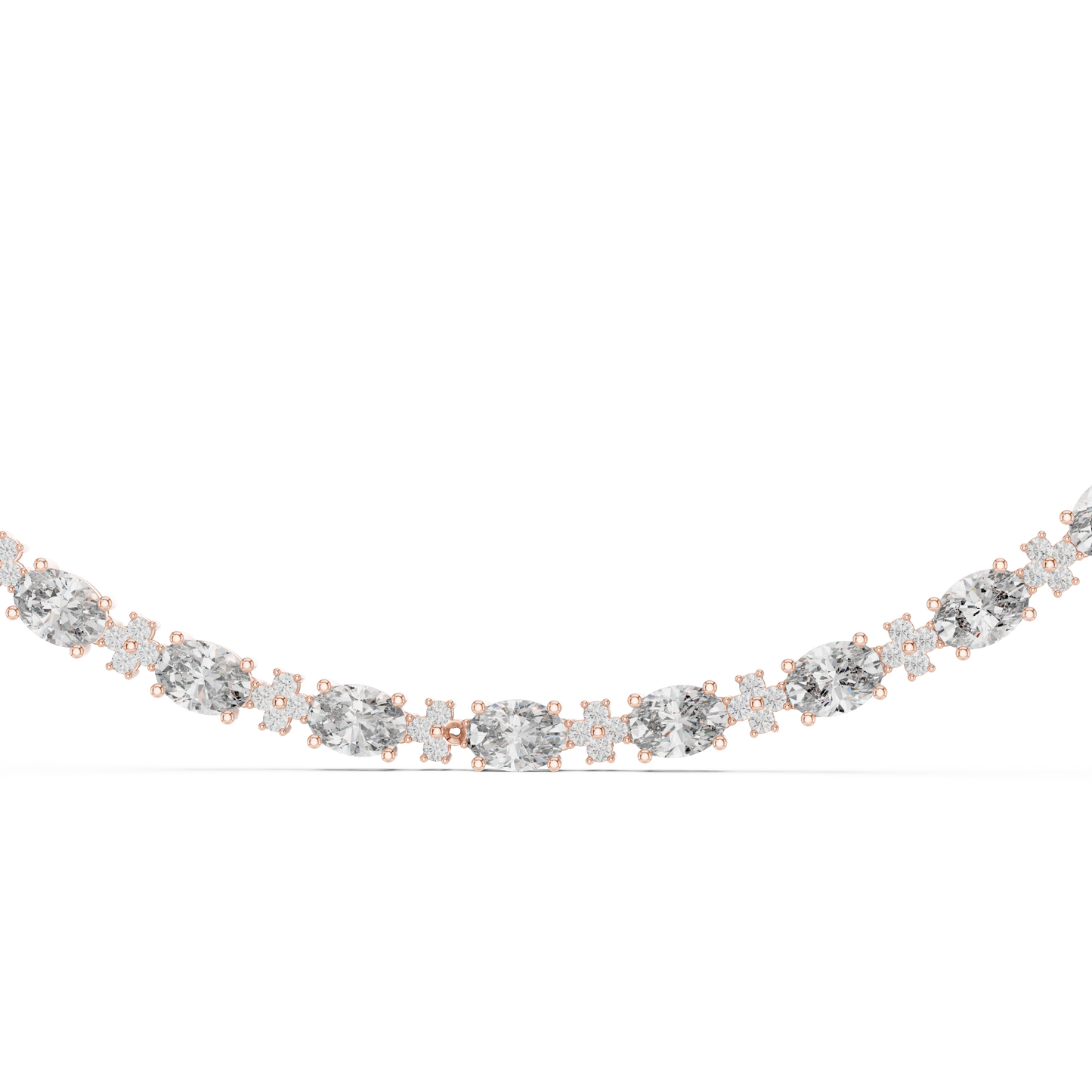 Graduated Mixed-Cut Diamond Necklace – Rose Gold