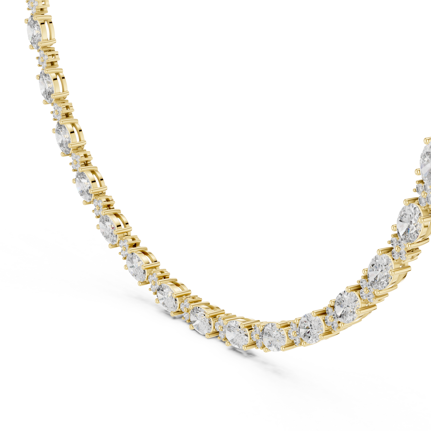 Graduated Mixed-Cut Diamond Necklace – Rose Gold