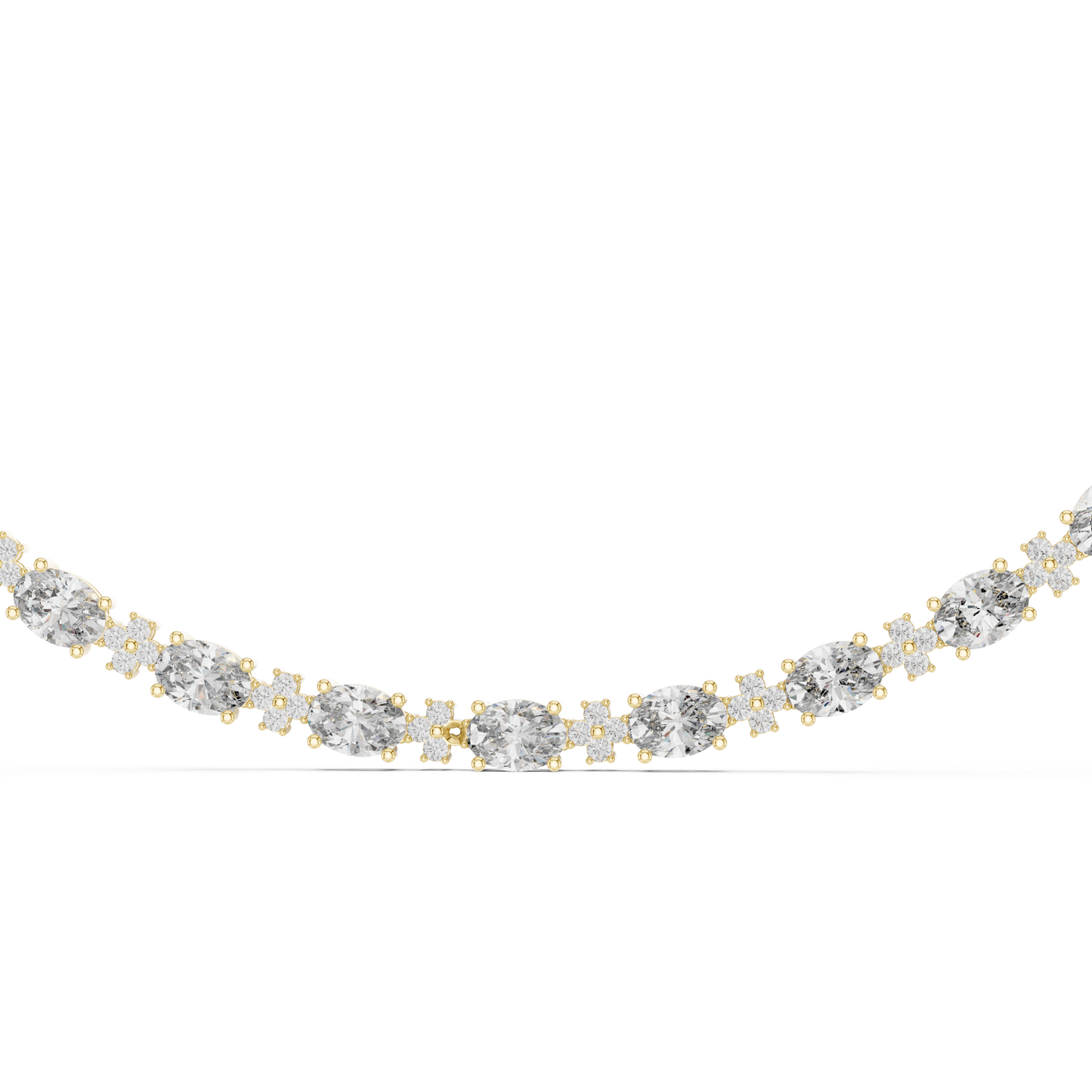 Graduated Mixed-Cut Diamond Necklace – Rose Gold