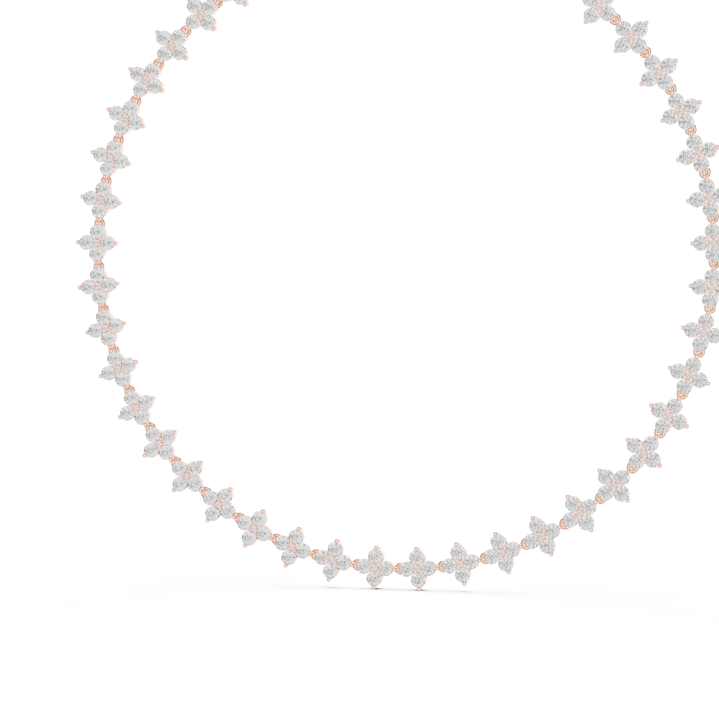 Floral Diamond Cluster Necklace – Yellow Gold