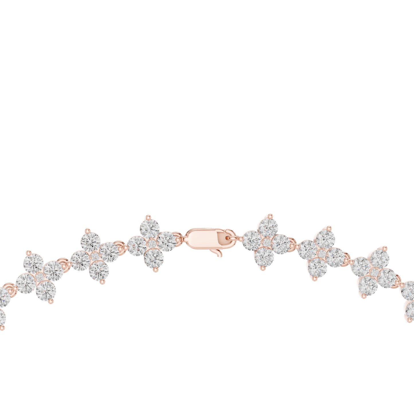 Floral Diamond Cluster Necklace – Yellow Gold