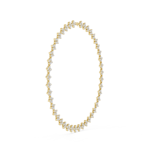 Floral Diamond Cluster Necklace – Yellow Gold
