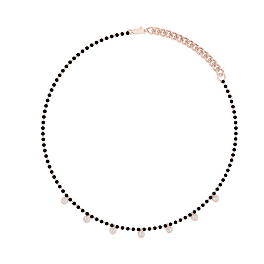 Dangling Diamond Bezel Necklace – Rose Gold