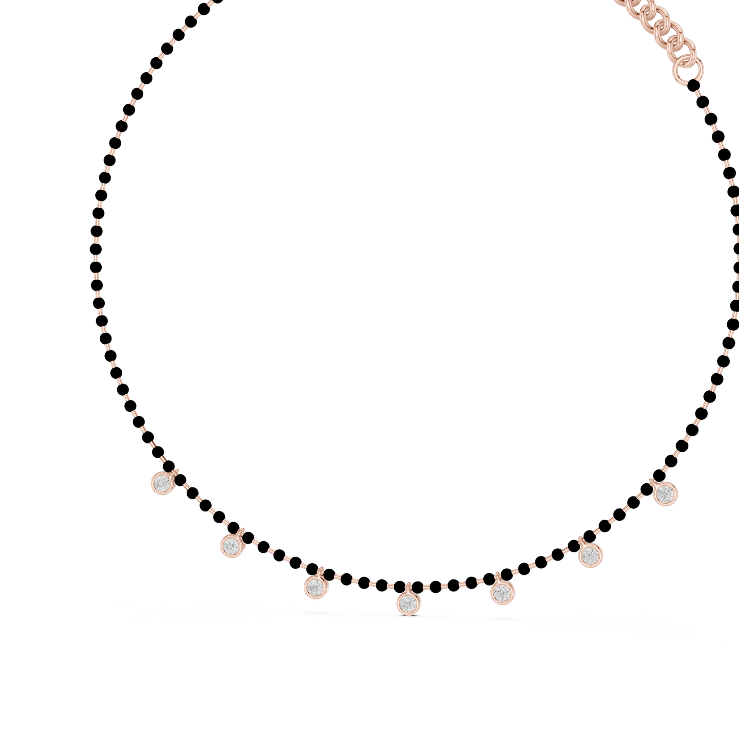 Dangling Diamond Bezel Necklace – Rose Gold