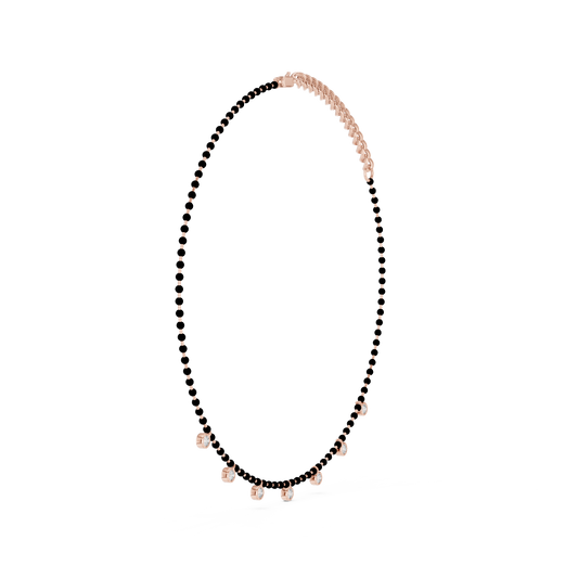 Dangling Diamond Bezel Necklace – Rose Gold