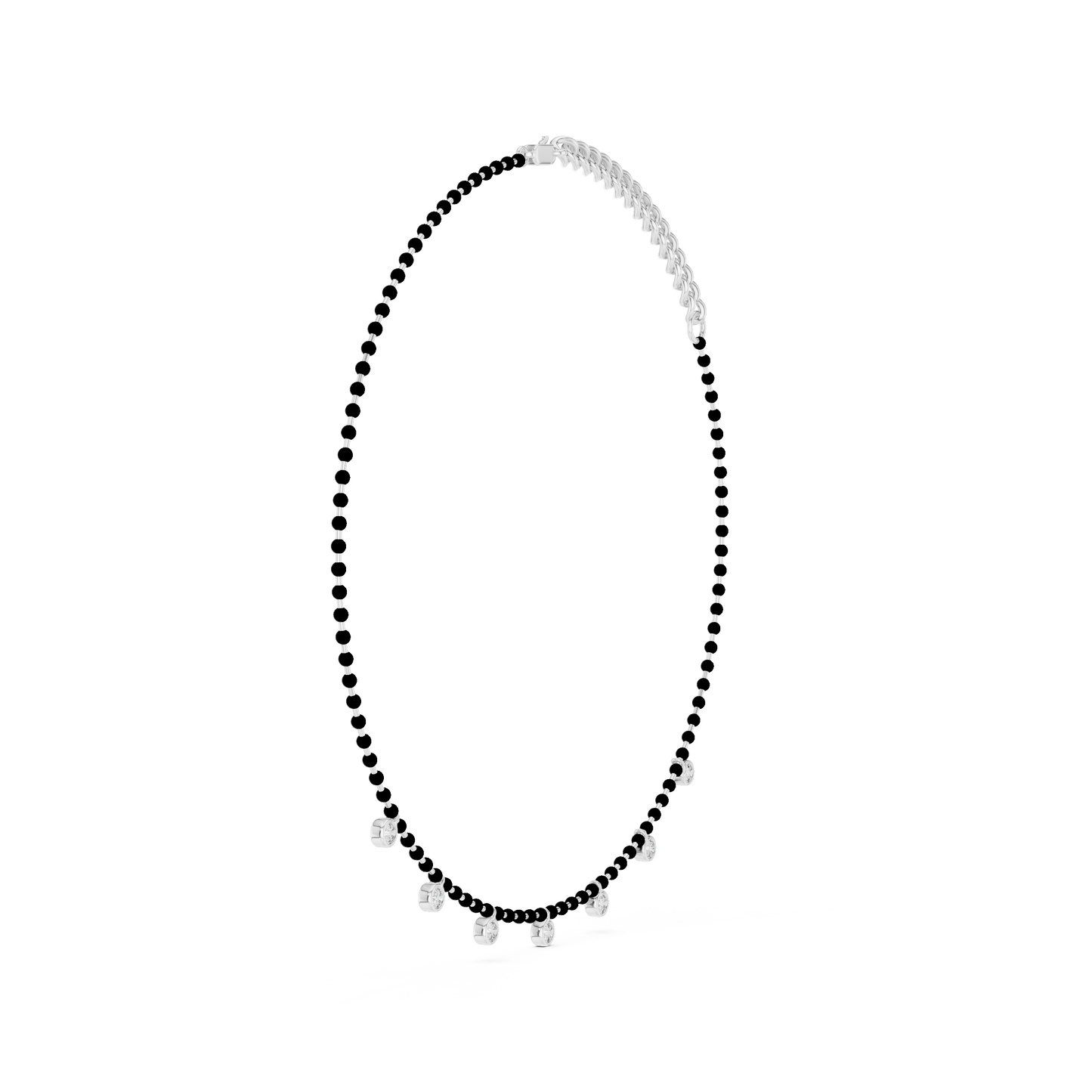 Dangling Diamond Bezel Necklace – Rose Gold
