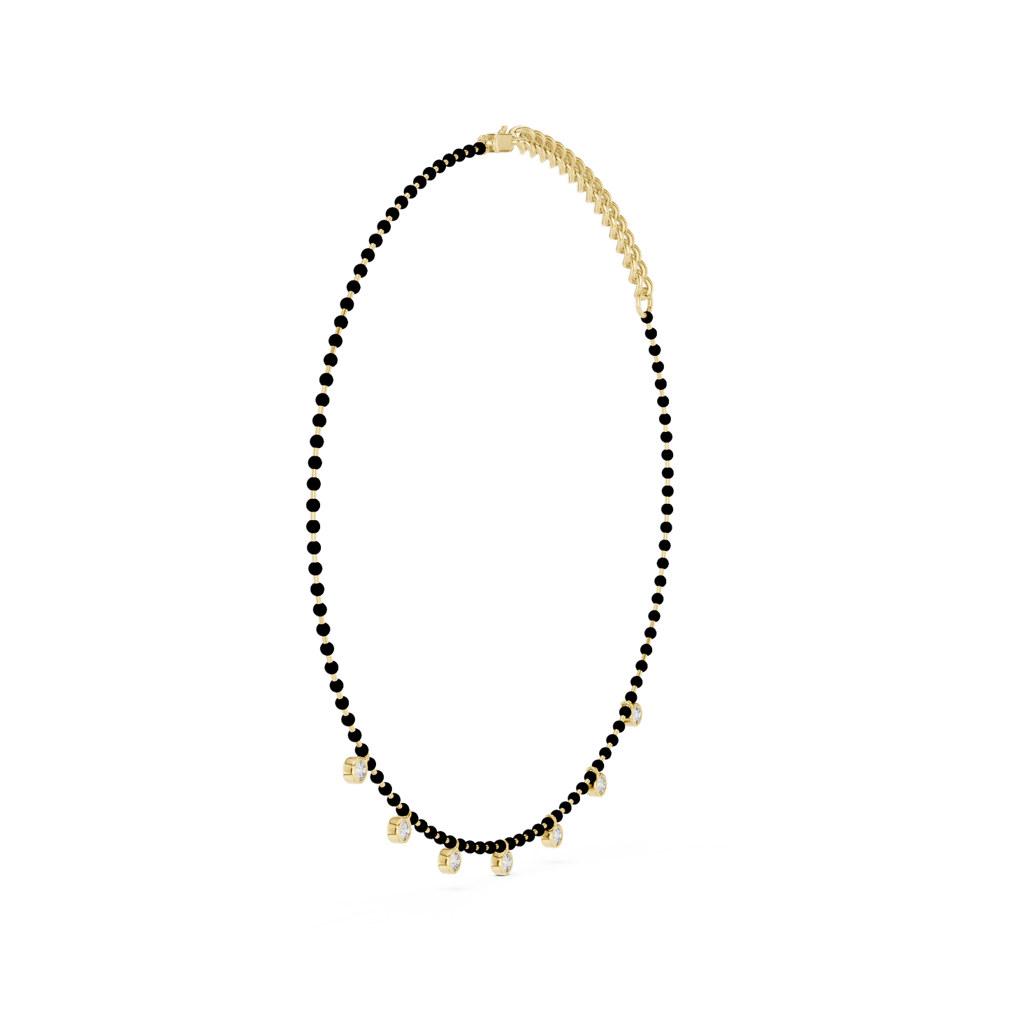 Dangling Diamond Bezel Necklace – Rose Gold