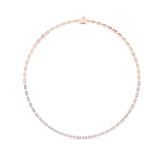 Princess-Cut Diamond Tennis Necklace – Yellow Gold