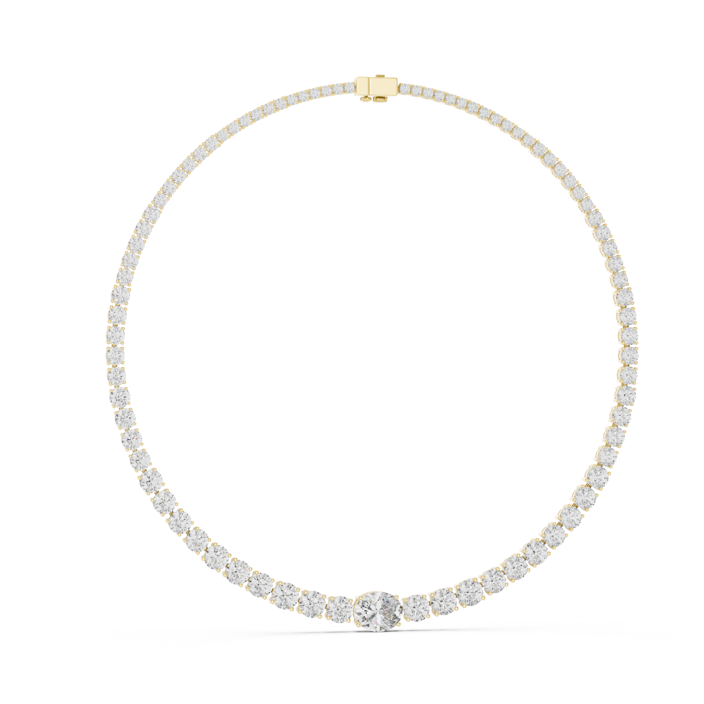 Classic Graduated Diamond Tennis Necklace – Rose Gold