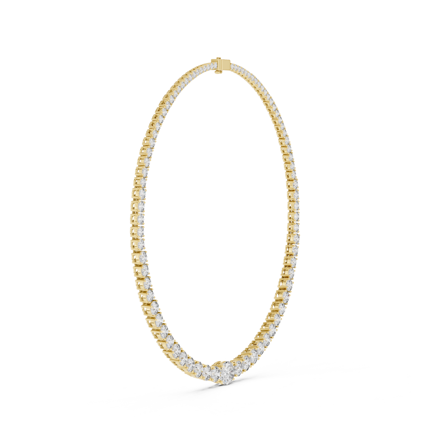 Classic Graduated Diamond Tennis Necklace – Rose Gold