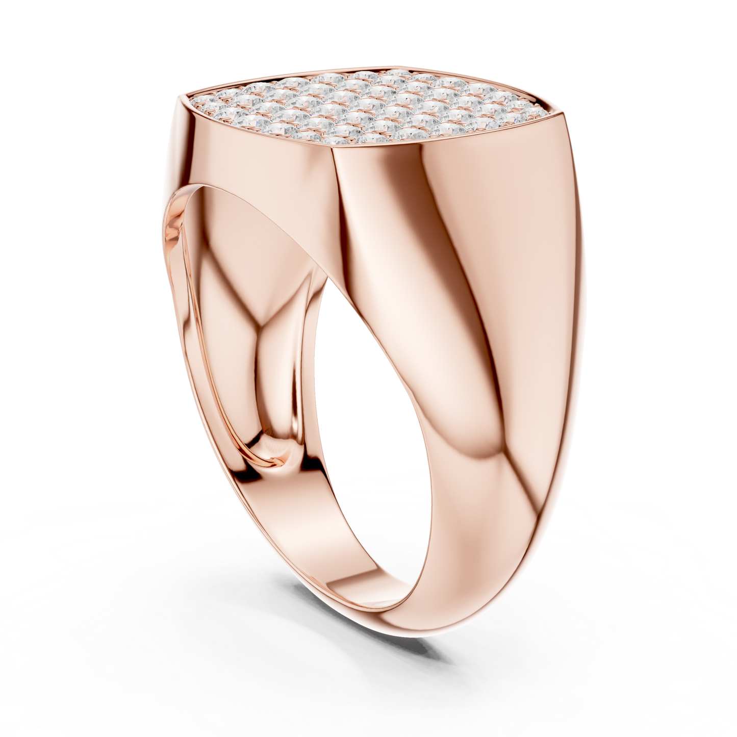 Men’s Diamond Pave Square Signet Ring | Bold & Refined