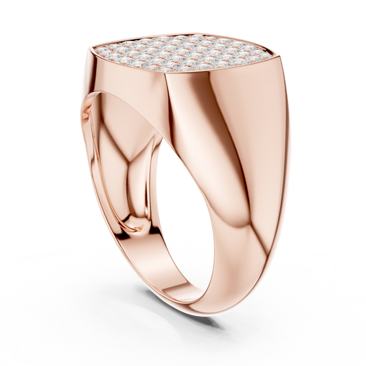 Men’s Diamond Pave Square Signet Ring | Bold & Refined