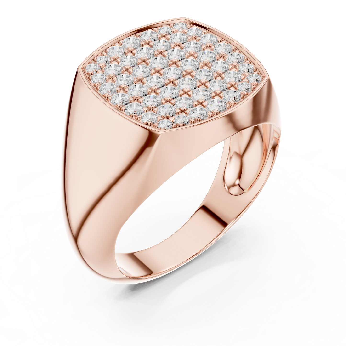 Men’s Diamond Pave Square Signet Ring | Bold & Refined