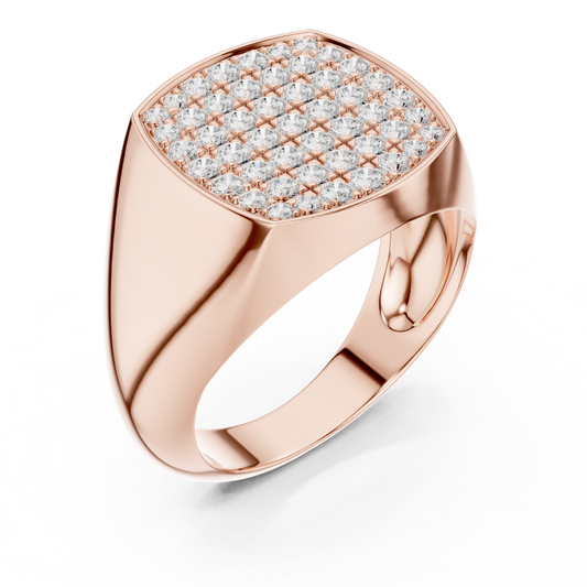 Men’s Diamond Pave Square Signet Ring | Bold & Refined