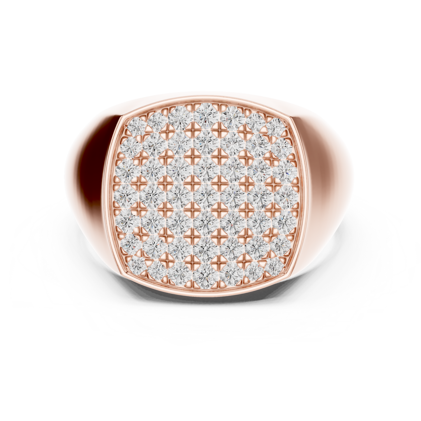 Men’s Diamond Pave Square Signet Ring | Bold & Refined