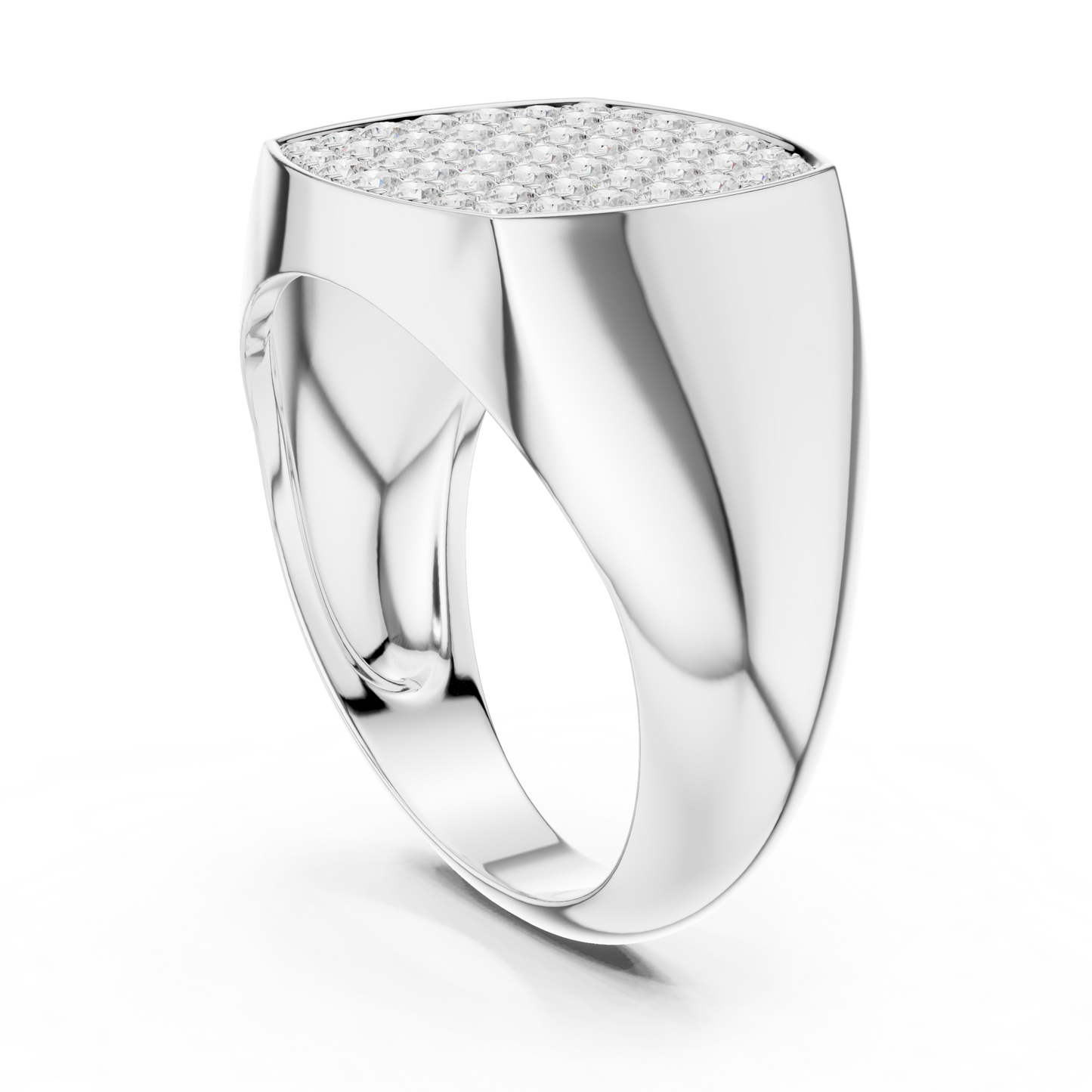 Men’s Diamond Pave Square Signet Ring | Bold & Refined