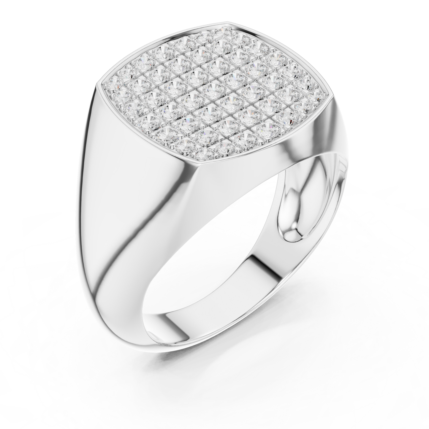 Men’s Diamond Pave Square Signet Ring | Bold & Refined