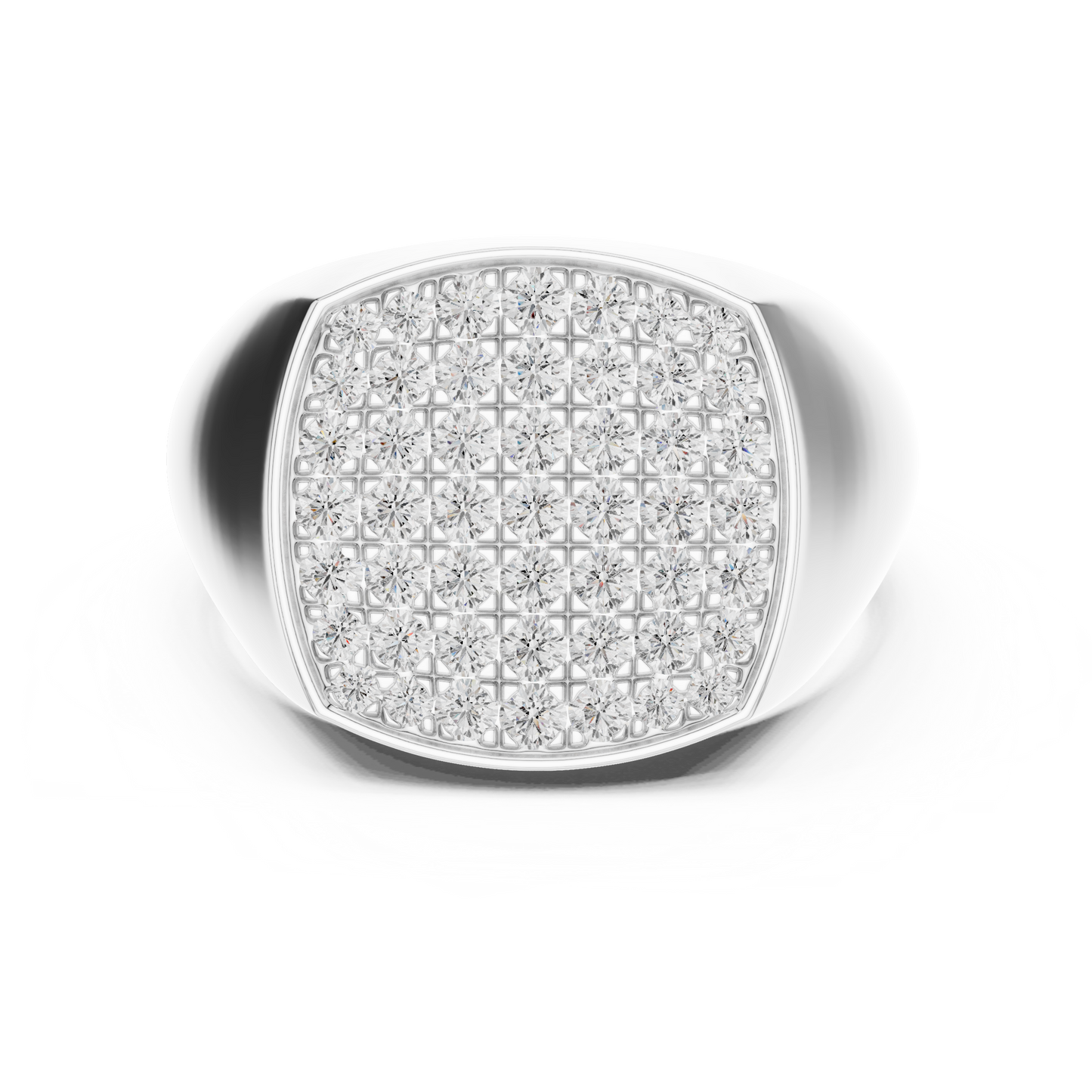 Men’s Diamond Pave Square Signet Ring | Bold & Refined