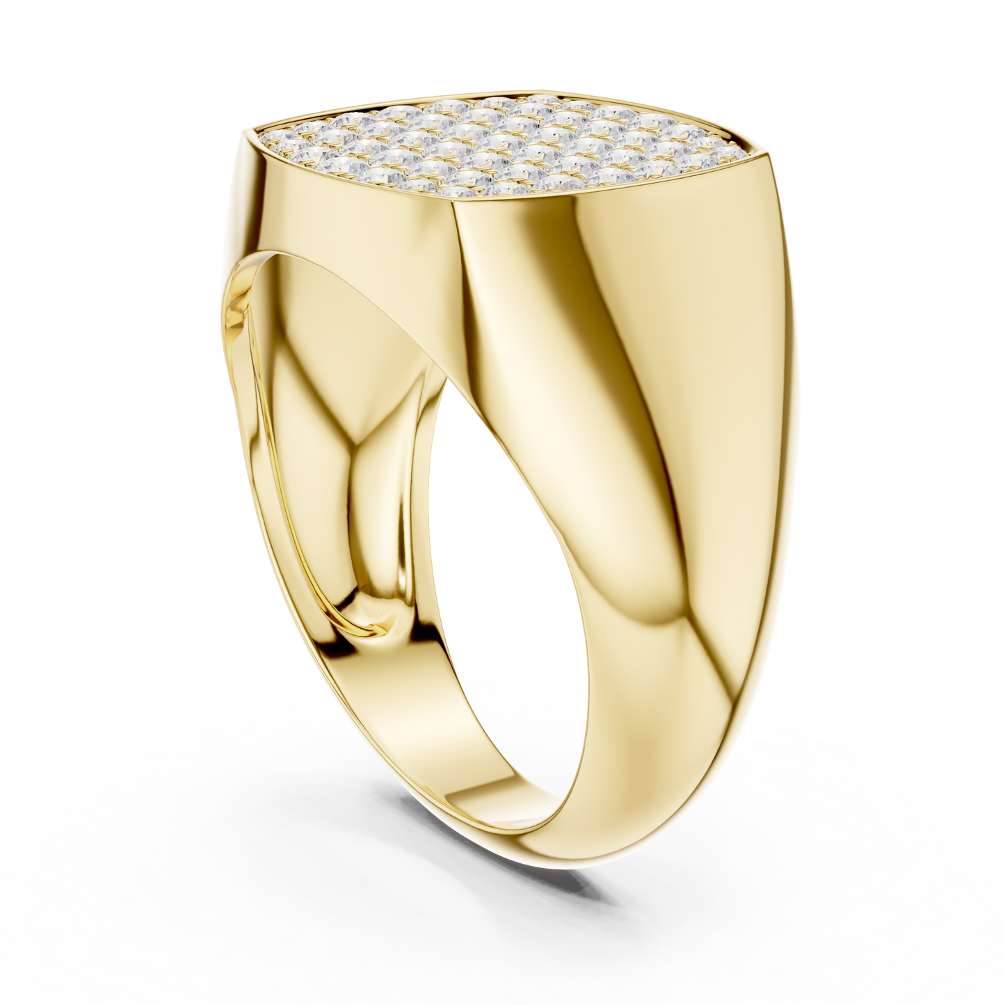 Men’s Diamond Pave Square Signet Ring | Bold & Refined