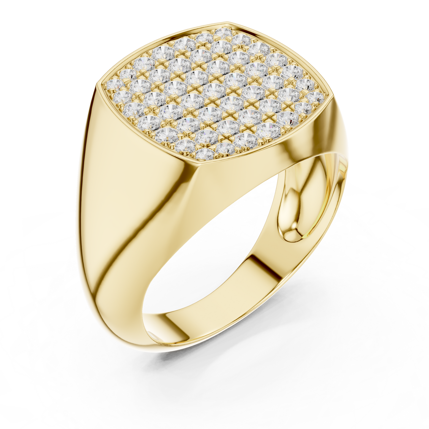 Men’s Diamond Pave Square Signet Ring | Bold & Refined