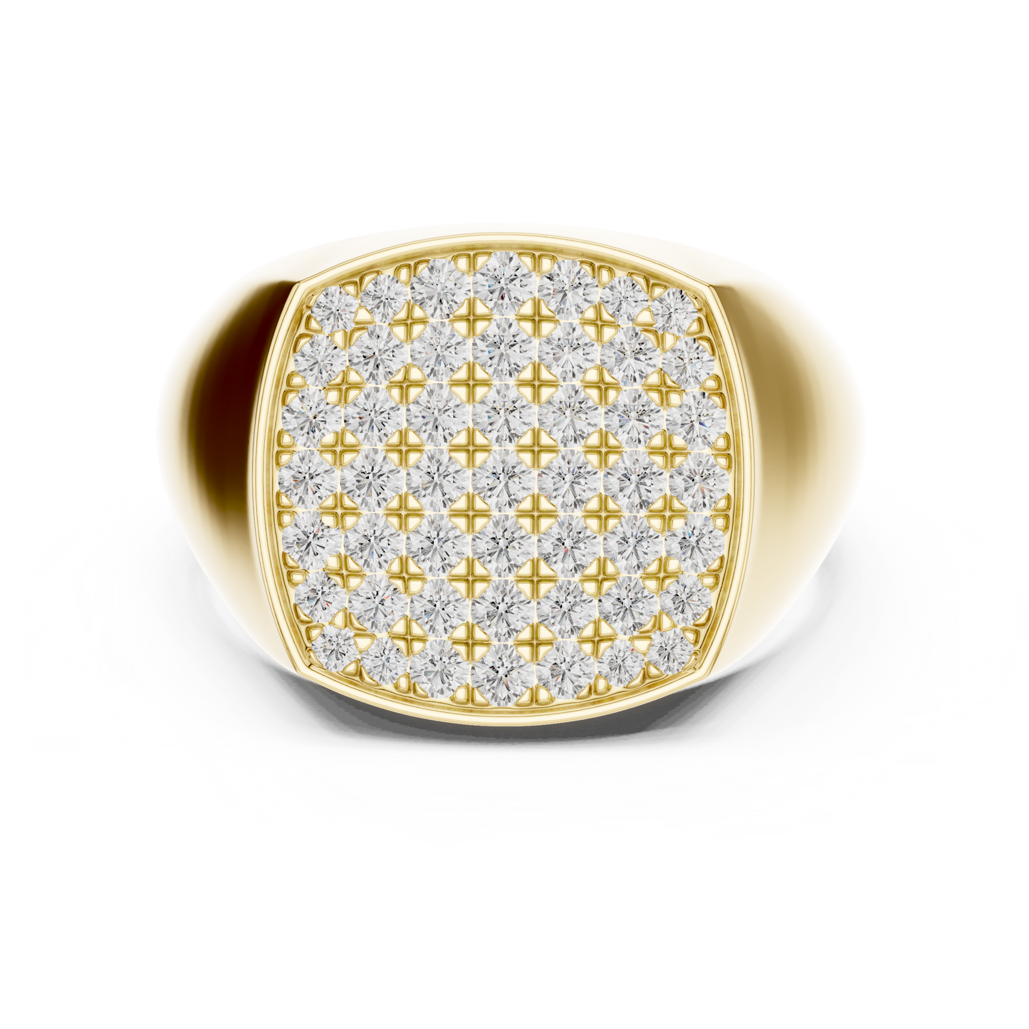 Men’s Diamond Pave Square Signet Ring | Bold & Refined