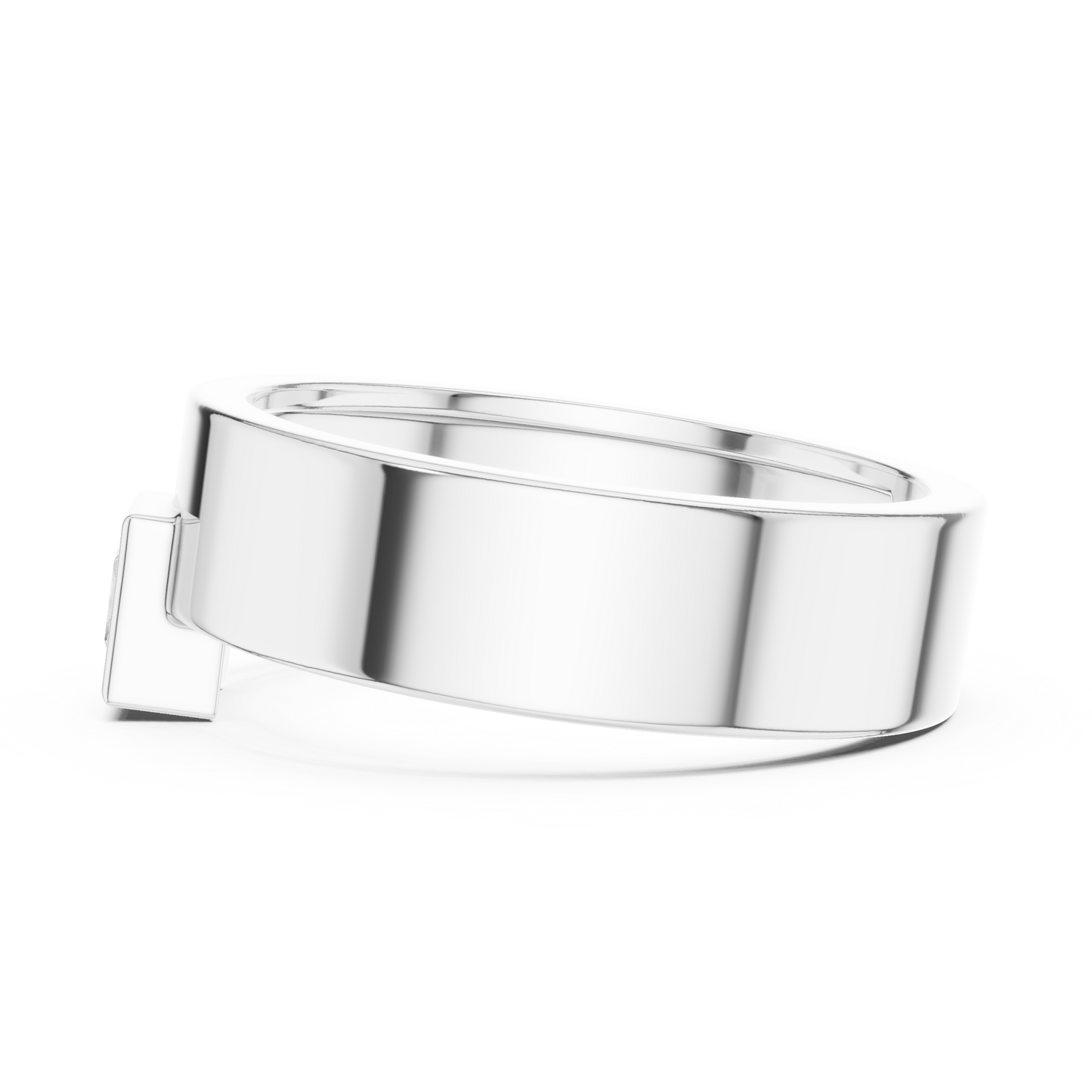 Men’s Bezel-Set Princess Cut Solitaire Ring | Modern Elegance