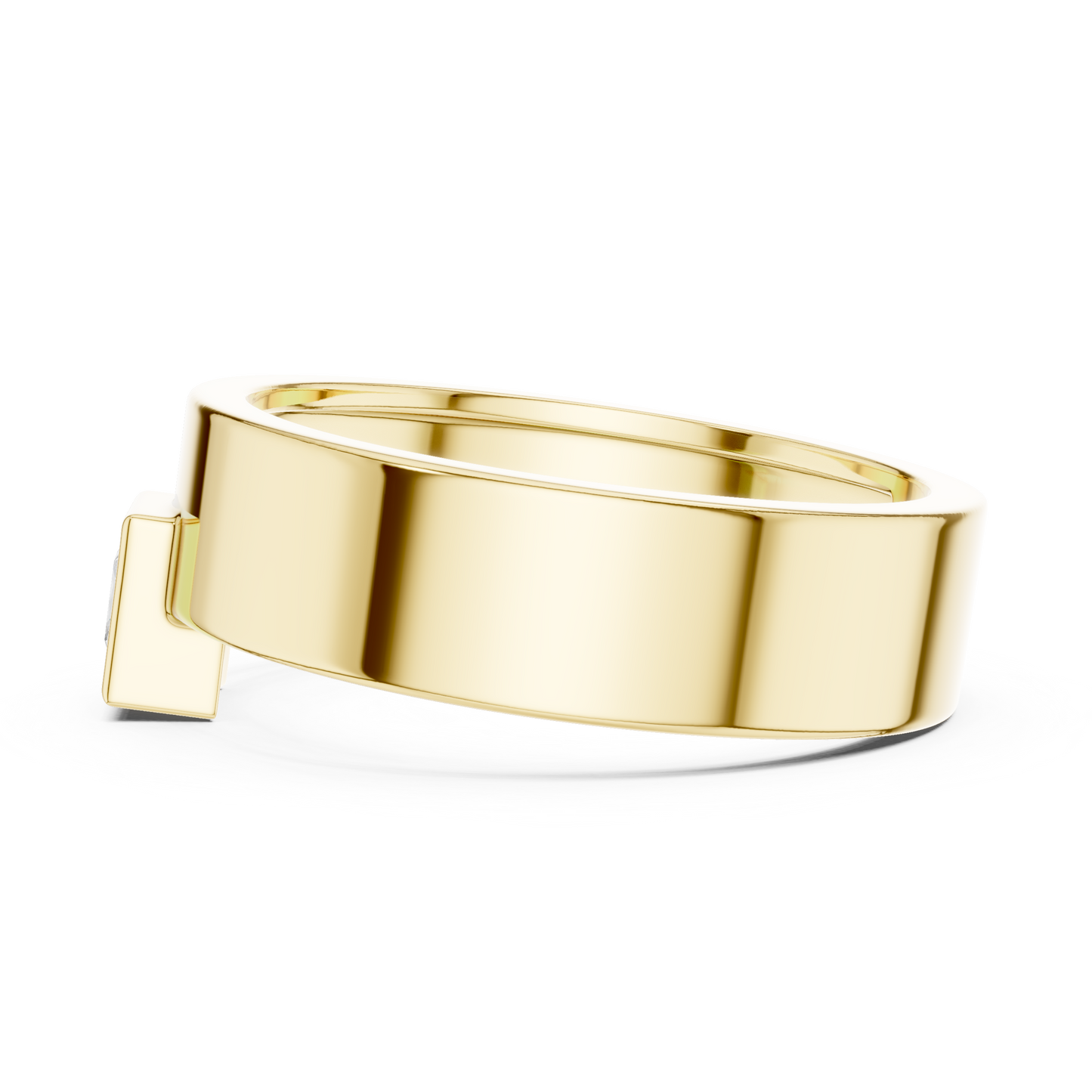 Men’s Bezel-Set Princess Cut Solitaire Ring | Modern Elegance