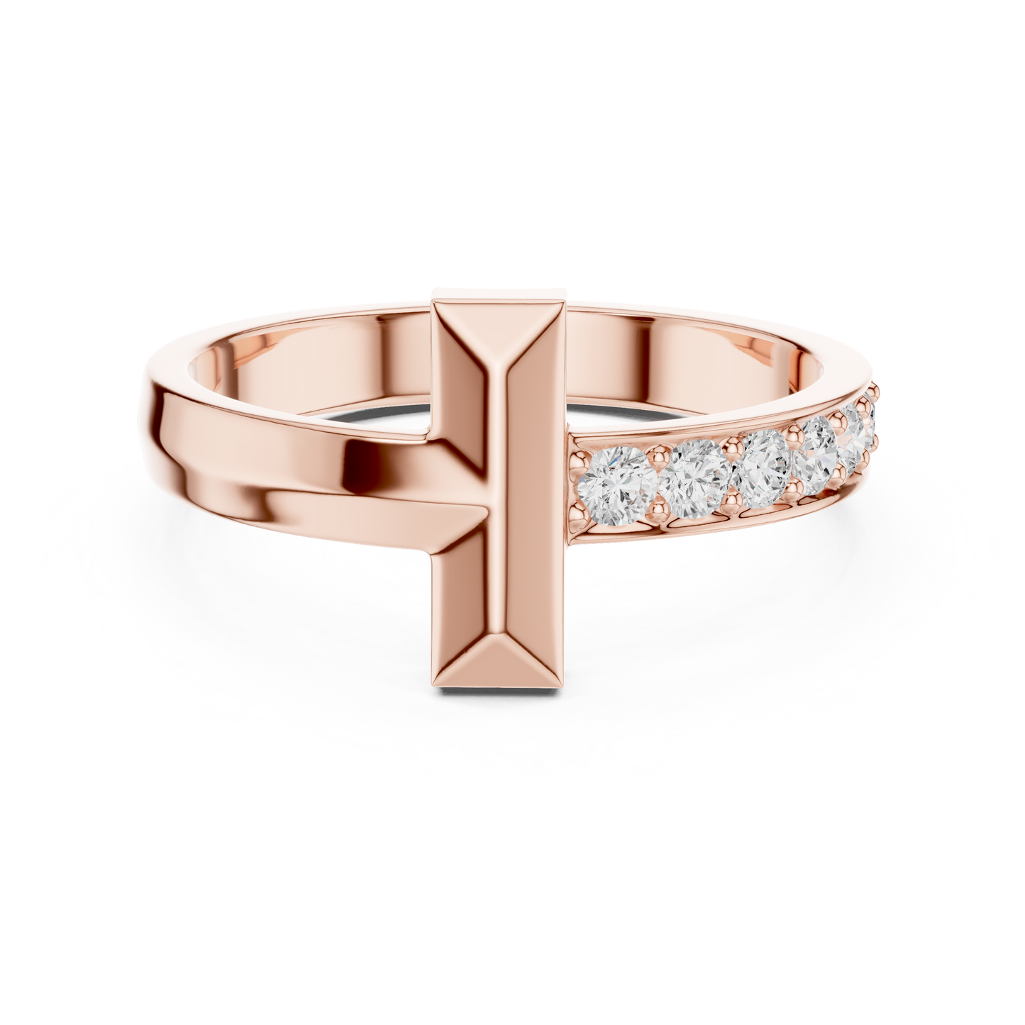 Men’s “T-Bar” Pavé Diamond Ring | Modern Signet Style