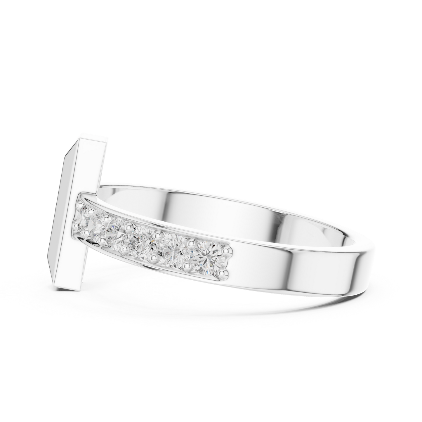 Men’s “T-Bar” Pavé Diamond Ring | Modern Signet Style