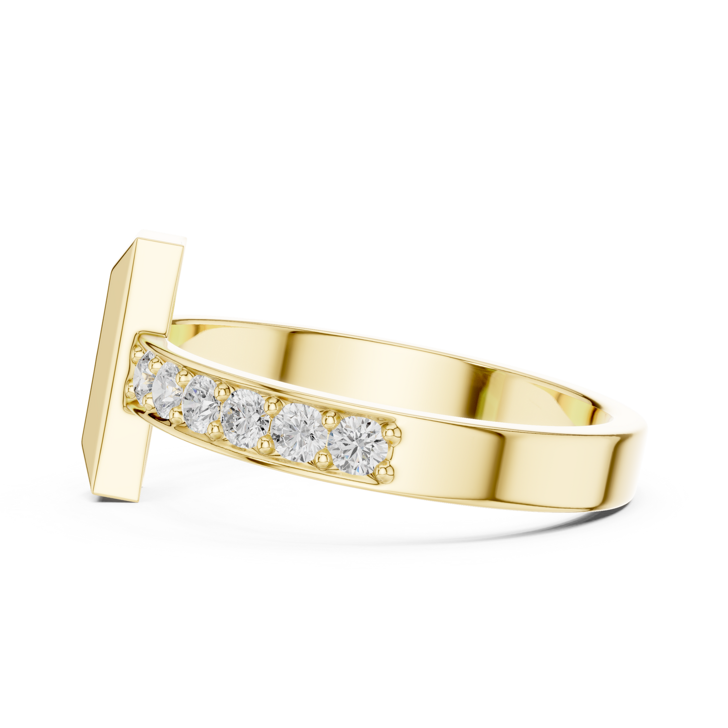 Men’s “T-Bar” Pavé Diamond Ring | Modern Signet Style