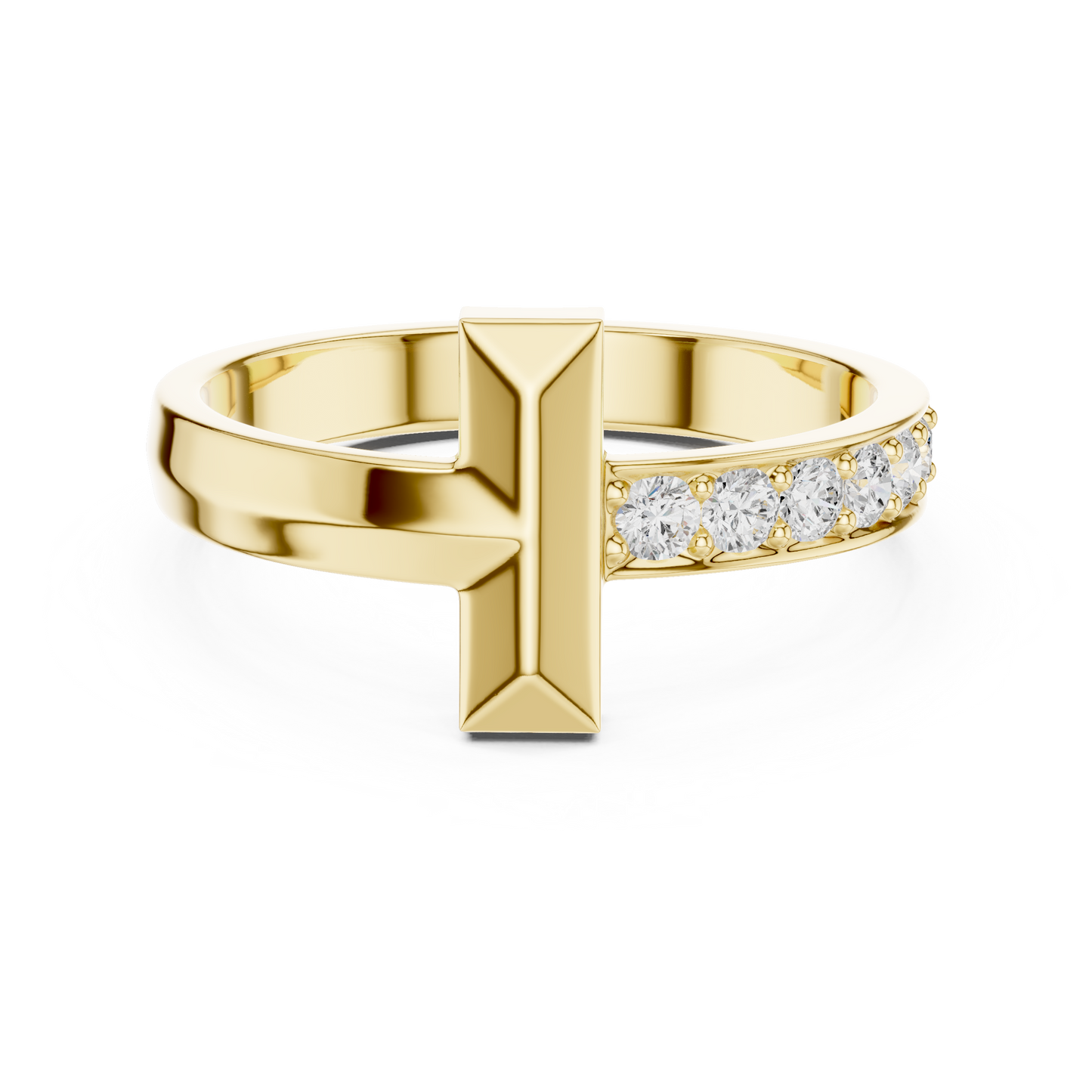 Men’s “T-Bar” Pavé Diamond Ring | Modern Signet Style