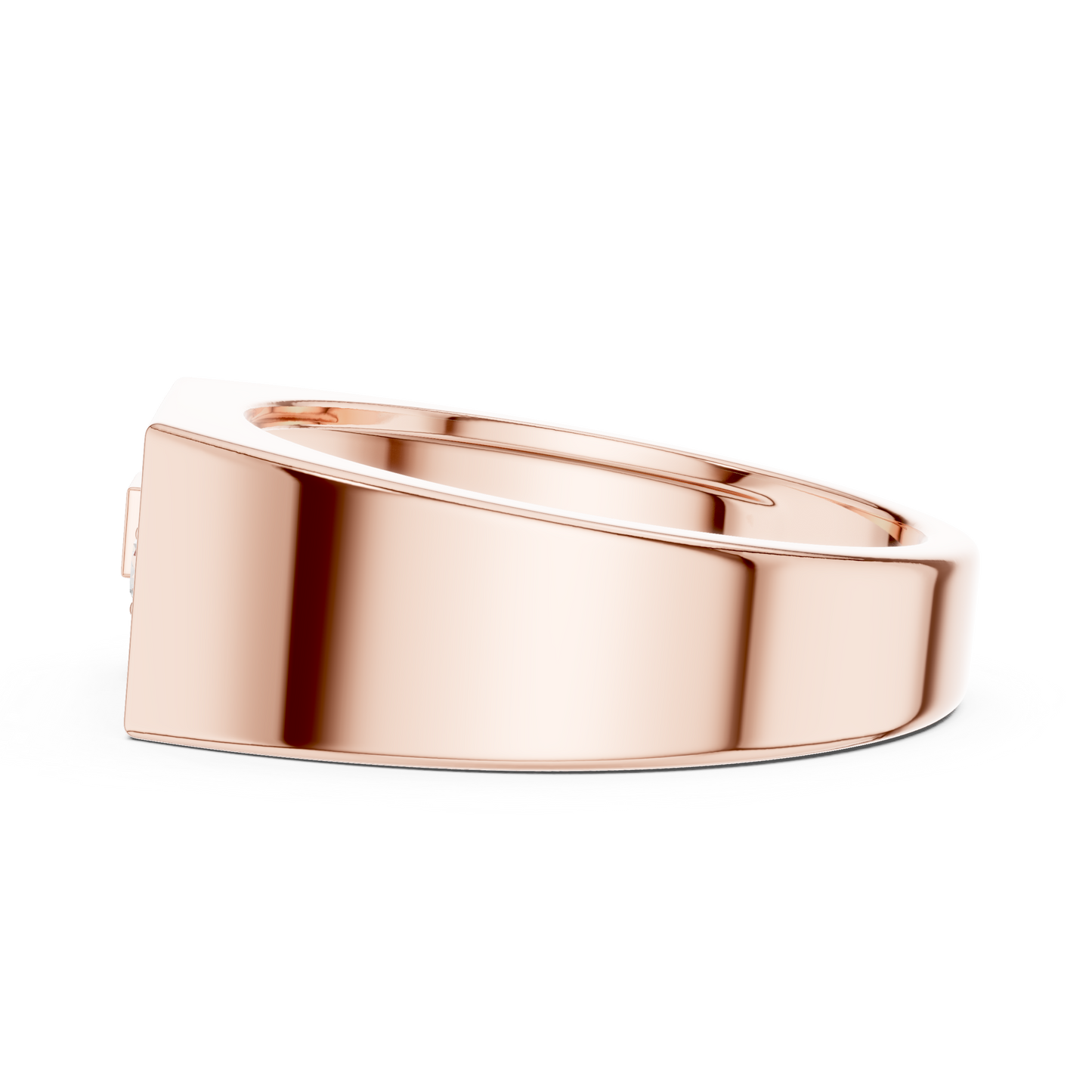 Men’s Rose Gold Diamond Channel Ring | Angular Modern Design