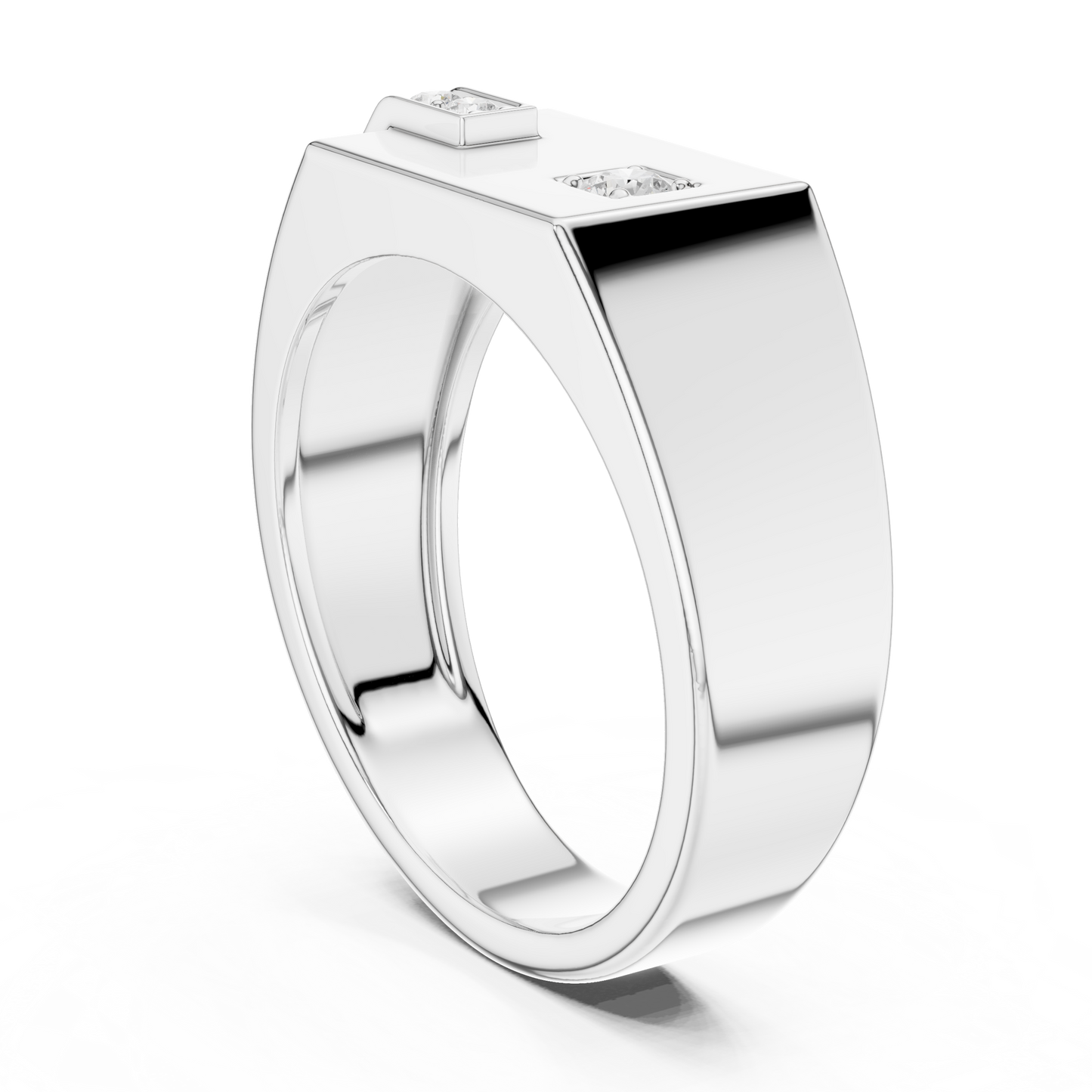 Men’s Rose Gold Diamond Channel Ring | Angular Modern Design