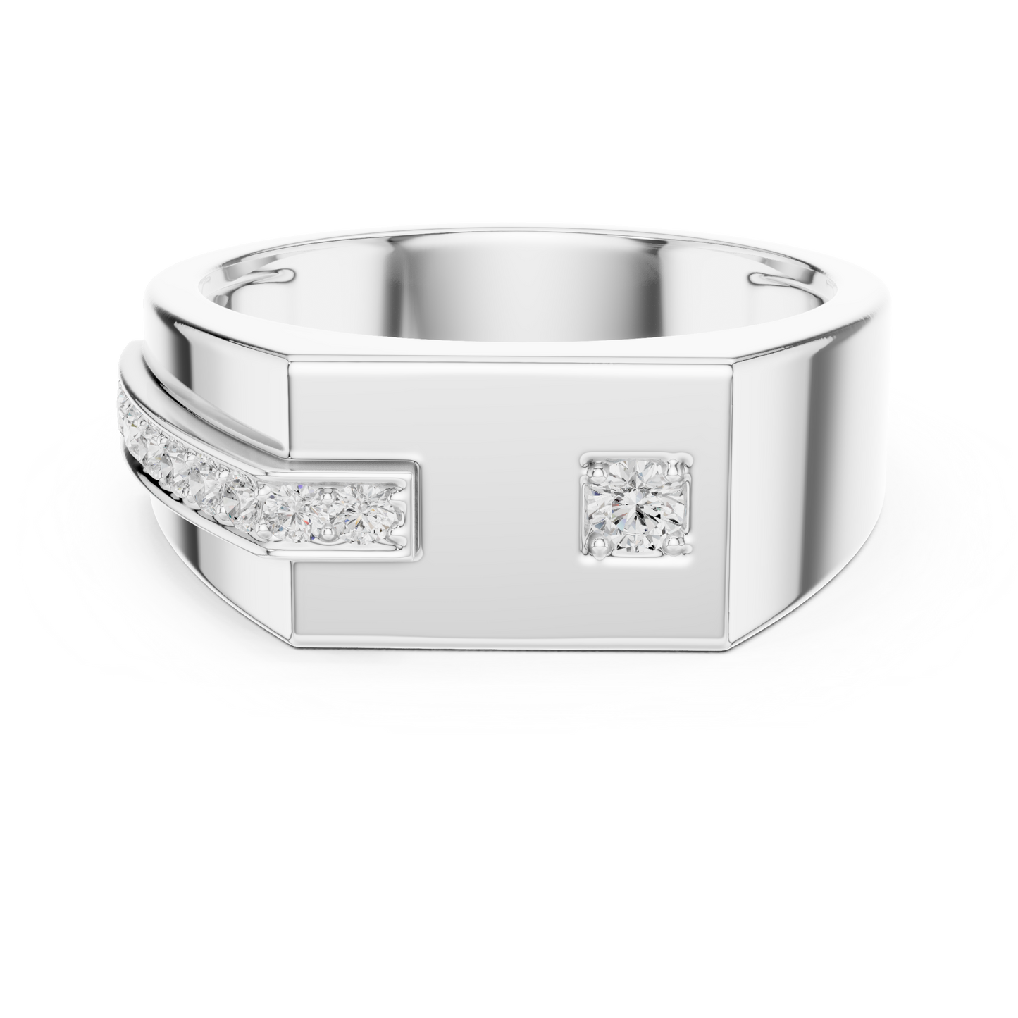 Men’s Rose Gold Diamond Channel Ring | Angular Modern Design