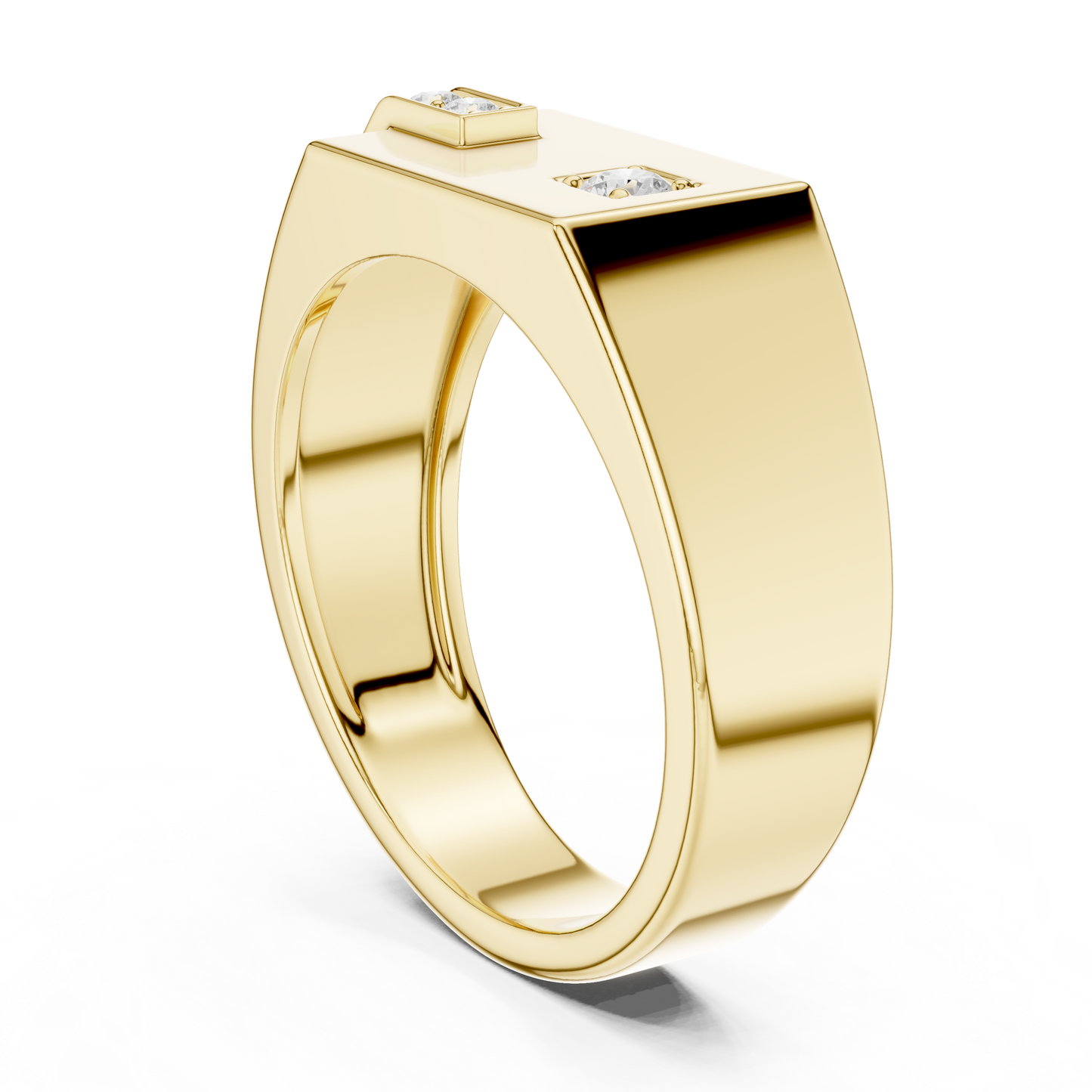 Men’s Rose Gold Diamond Channel Ring | Angular Modern Design