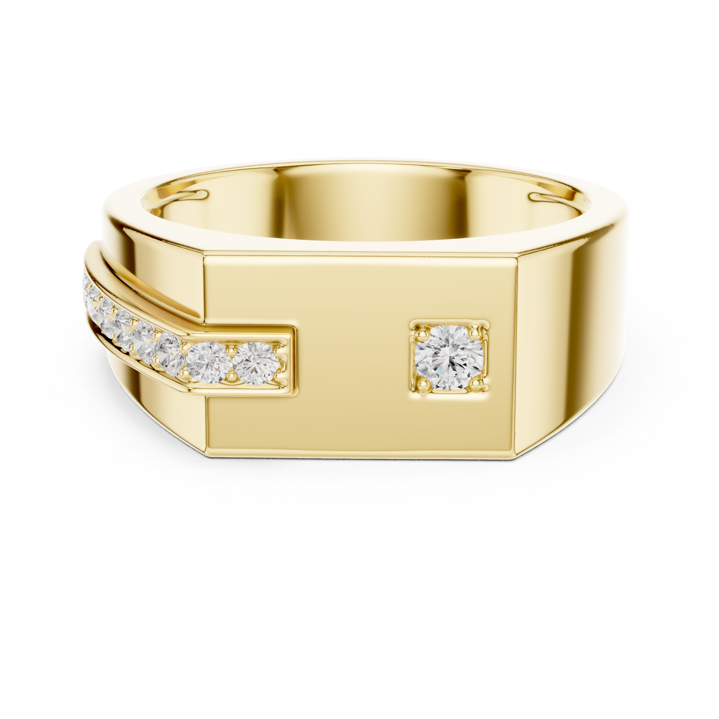 Men’s Rose Gold Diamond Channel Ring | Angular Modern Design